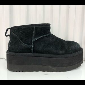 UGG Black Platform Booties Size 8